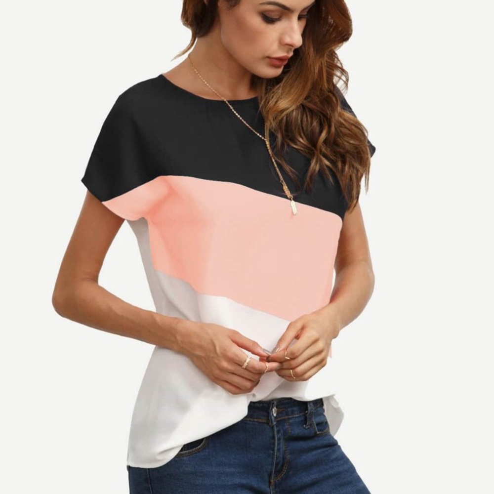 Color block Top with Button Closure - Picture 5 of 5
